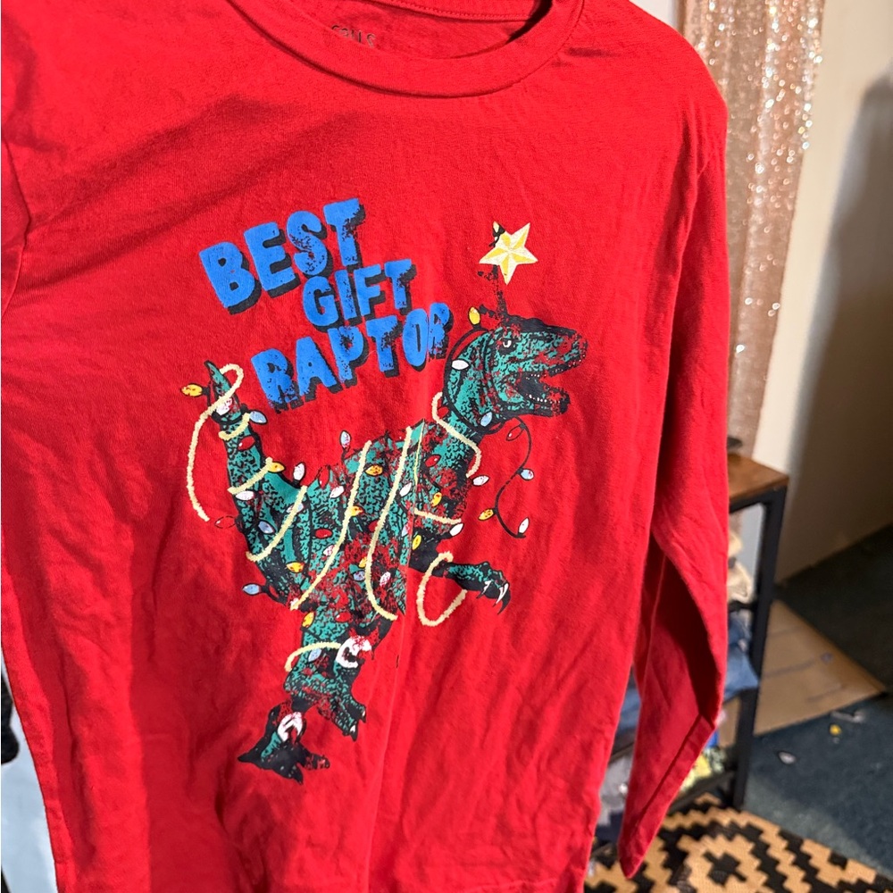 Falls Creek Red Dinosaur Long Sleeve Tee